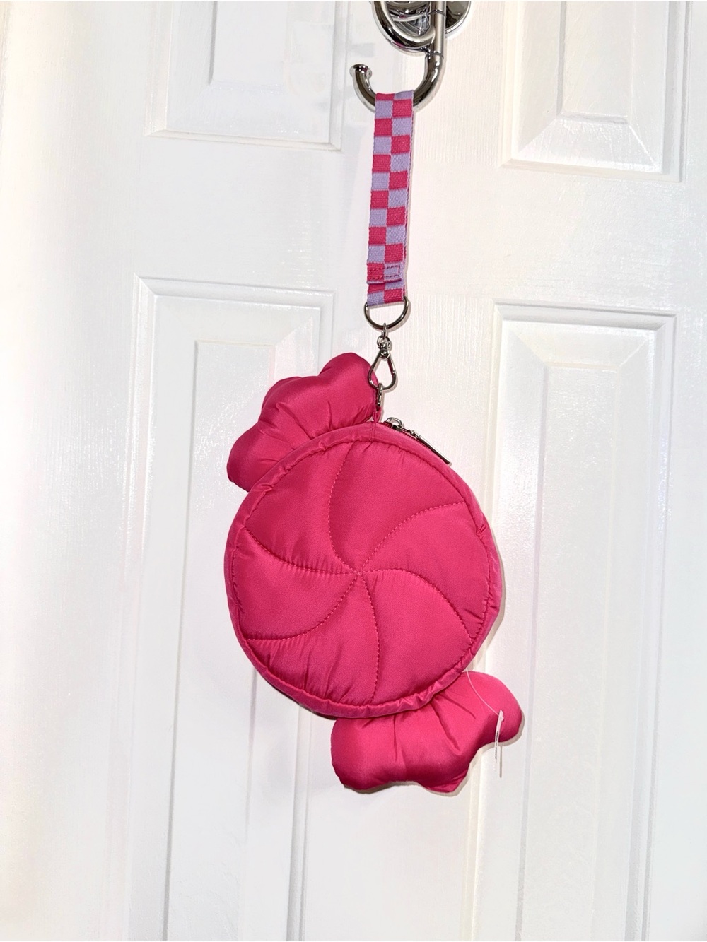 Pink and Lavender Candy-Shaped Wristlet Bag